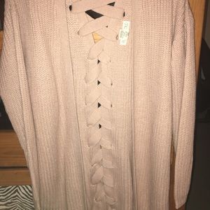 pink cardigan